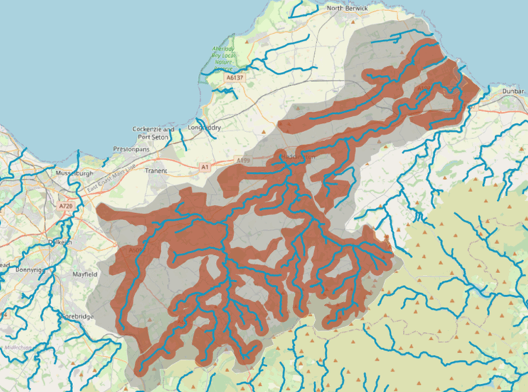 Muir to Forth Area highlighting potential nature corridors